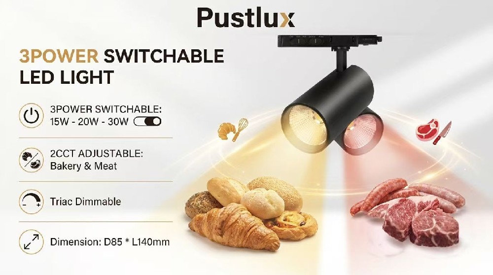 The Ultimate Guide to Food Lighting: POWER CCT Switchable Track Light for Bakery & Meat Applications